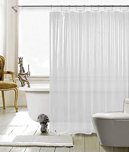 Casa Furnishing Pvc Waterproof Transparent Shower Curtain Pack Of