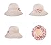 Bucket Boonie Cord Fishing Beach Cap Summer Sun Hat Bowknot Wide Brim for Women Beige