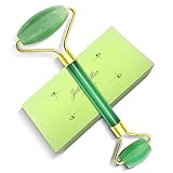 Jade Roller Facial Massager, Lifebee Original 100% Natural Himalayan Jade with Double Ball - Anti Aging, Therapy, Neck Healing, Face Slimming - Massage Tool
