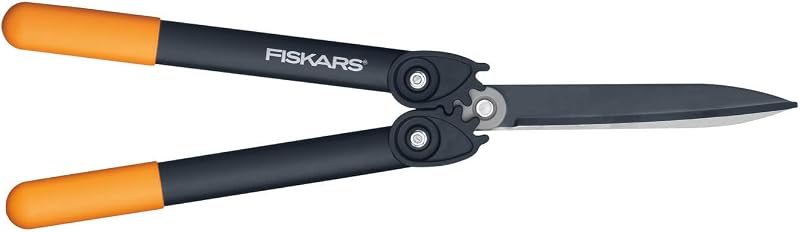 Fiskars PowerGear II Hedge Shear 57cm, Stainless Steel Blades, Black/Orange