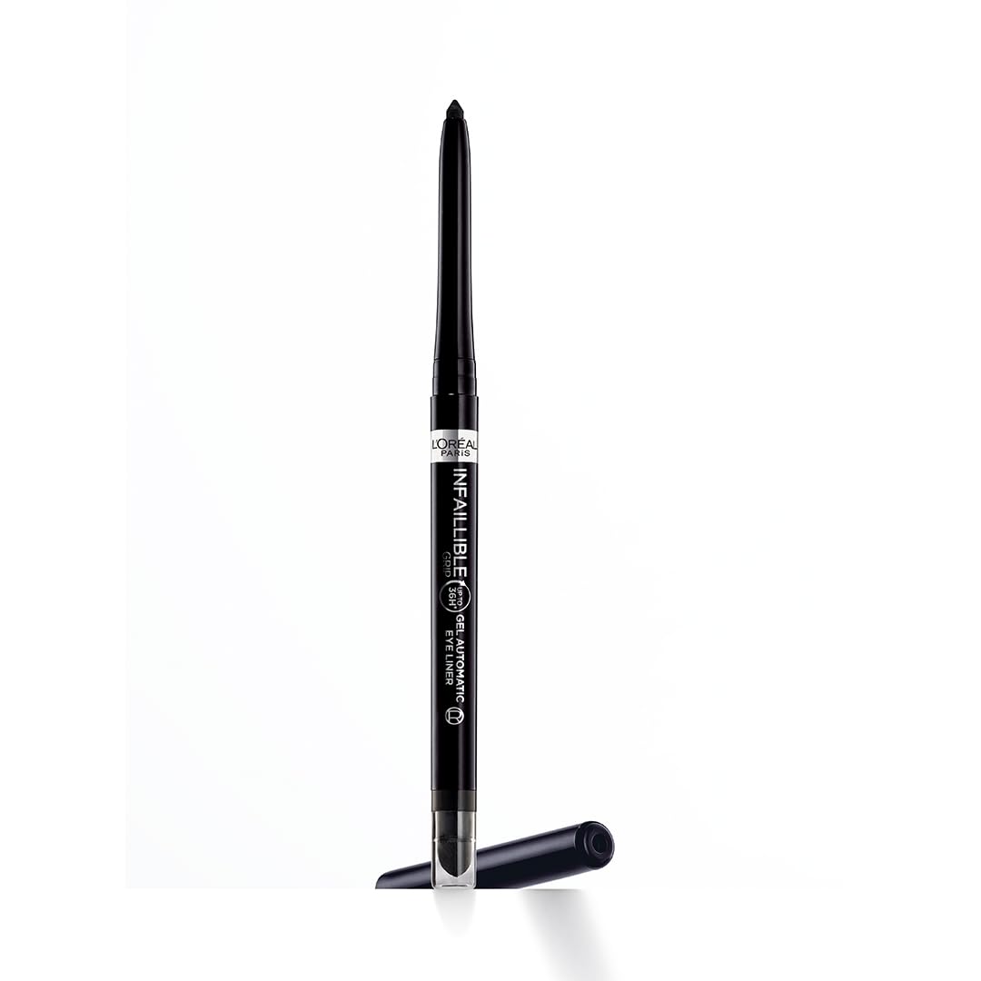 L'Oréal Paris Gel Eyeliner Pencil, Intense Black Eye Liner with Long-lasting Colour, up to 24H Wear, Infallible Grip Gel Automatic Eyeliner, Intense Black