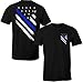 Thin Blue Line USA Flag Patriotic Police Support Men's T Shirt (L)