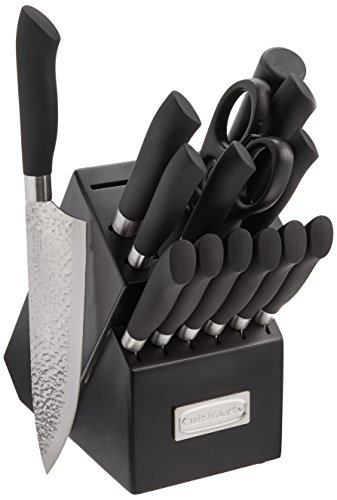 Cuisinart Artisan 15 Piece Stainless Steel Cutlery Block Set, Black