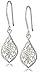 Amazon Collection Sterling Silver Filigree Teardrop Dangle Earrings