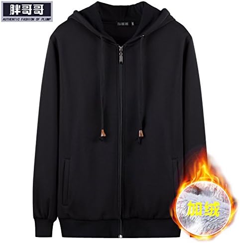 ZHENN-Winter sweater cashmere cardigan with male code zipper hoodie coat thick add fertilizer increased men,7XL,black