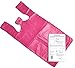 Pink 10x6x21 Medium Plastic T-Shirt Bags (100 Pack) with Crafting Insert - Reusable Retail Shopping Bags