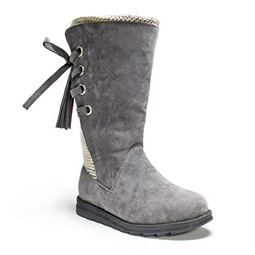 Muk Luks Women's Luanna Boot, Grey, 7 M US