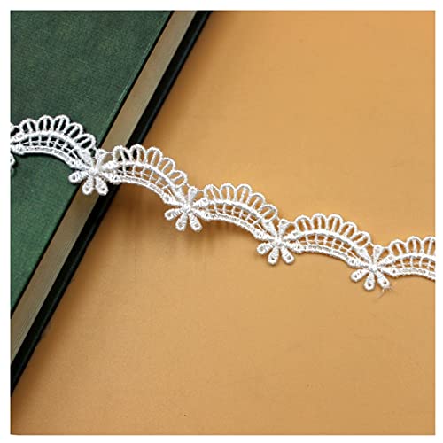 Egurs Lace Ribbon Pack of 5 20 Code Lace Border Vintage Embroidered Lace Trim Ribbon for Wedding Christmas Crafts Gifts Decoration White
