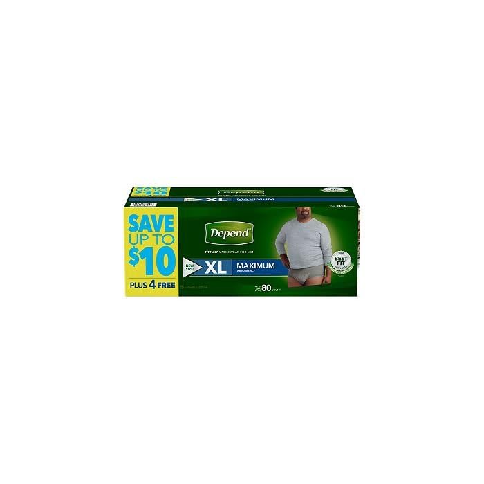 Depend Fit-Flex Extra Large Maximum Absorbency Underwear for Men, 80 ct.
