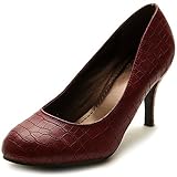 Ollio Women's Shoe Faux Crocodile Skin Stiletto D'Orsay High Heel Multi Color Pump