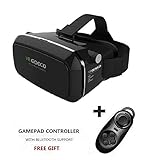 Goeco 3D VR Headset with Controller Virtual Reality Glasses for Iphone 7Plus,Samsung S7 and all 3.5 - 6.0