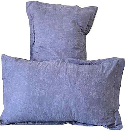 WestHOME 100% Cotton Bedding Set,Checked & Blue Double Sided Stylish & Matching Sheet- Available in Double/King/Super King Sizes (An extra pair of pillow case)