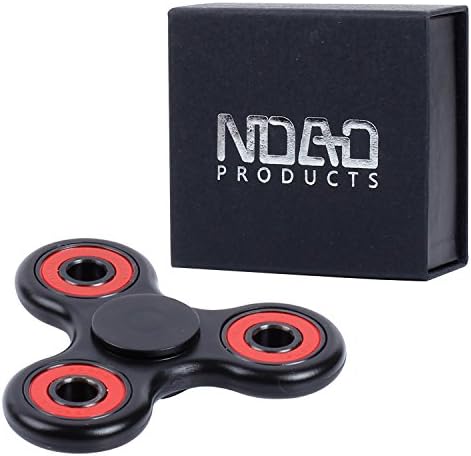 NDAD 1 Pack Hand Spinner Fidget Toy-Durable High Speed 1-3 Min Spins Si3N4 Hybrid Ceramic Bearing-Perfect for Adults, Kid,Stress, Anxiety, EDC, ADD, ADHD, Fitness-(Non-3D Printed)+Gift Box(Red-Black)