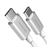 RAVPower 2 Pack Fast Charging Type C Cable USB C To C Charging and Sync Cable, USB C 6.6ft Cable for New MacBook, Samsung Galaxy S8, Nexus 5X 6P, Nintendo Switch, Google Pixel