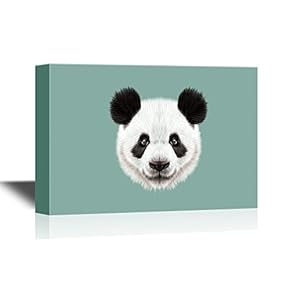 Canvas Wall Art - Panda Head Closeup - Gallery Wrap Modern Home Art | Ready to Hang - 12x18 inches