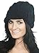 Simplicity Women's Hand Knitted Beanie Newsboy Hat with Visor, 1128_Black