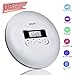 Portable CD Player, Personal CD Player with Stereo Earbuds/LCD Display/USB Power Cable, Compact Disc CD Player with Electronic Skip Protection and Anti-Shock Function, Silver