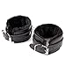 Soft Cuffs Steel Sex Handcuffs Furry Fuzzy Toy Handcuffs Novelty Gift Black