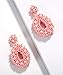 BEST LADY Statement Beaded Hoop Earrings - Fashion Bohemian Handmade Whimsical Drop Earrings for Women Jewelry, Idear Gifts for Mom, Sisters and Friends (Pink)