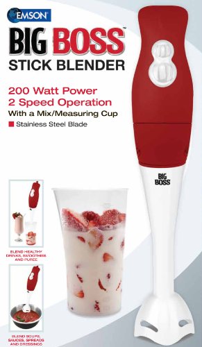 Click Here to See More Images Big Boss 200 Watt Power 2-Speed Operation Immersion Hand-Stick Blender/mixer with a Mix/Measuring Cup