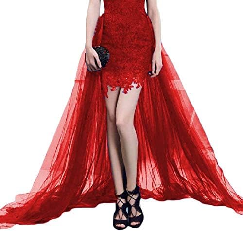 Simlehouse 2 Layers Tulle Detachable Train Tutu Skirts for Prom/Party/Wedding Dress 2018