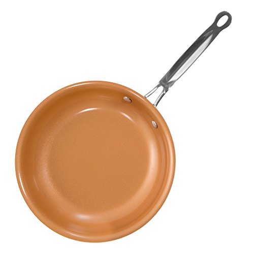 Red Copper 10 inch Pan by BulbHead Ceramic Copper Infused Non-Stick Fry Pan Skillet Scratch Resistant Without PFOA and PTFE Heat Resistant From Stove To Oven Up To 500 Degrees Home & Kitchen, Kitchen & Dining, Cookware, All Pans