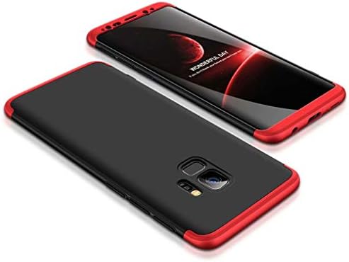 FHXD Compatible with Samsung Galaxy S9 Case Shockproof 360 Protective Cover [Screen Protector] Ultra Thin Anti Scratch 3 in 1 Protective Case MEHRWEG-Red Black
