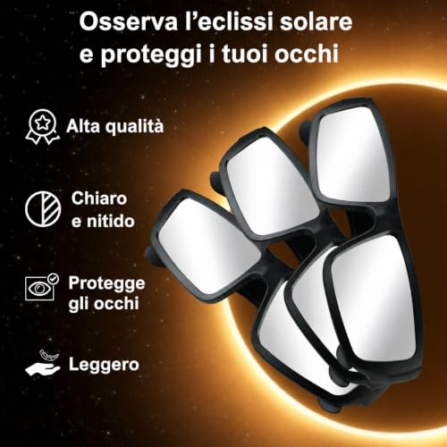 Solar Eclipse Glasses,2026 Approved, ISO 12312-2:2015(E) & CE Certified, Pack of 3 Strong Plastic Glasses for Direct Sun Observation