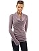 PattyBoutik Women Cowl Neck Ruched Sides Sweater (Lavender Large)