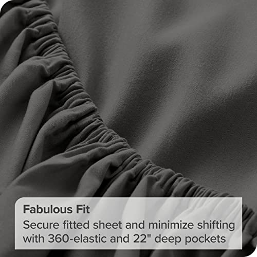 Bare Home Twin Extra Long Fitted Sheet Extra Deep Pocket Fitted Sheet