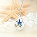 Chicer Pendant Real Starfish Seashell Underwater Plant Life Necklace, Cute Drop Water Necklace for Women and Girls. (Blue)