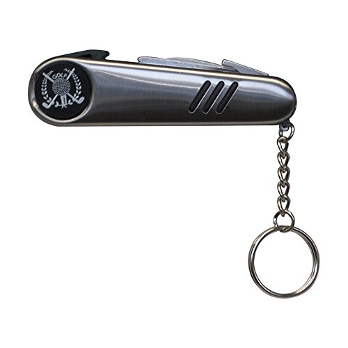 Outdoor Cutlery Stainless Steel 7-In-1 Multi-Function Golf Tool, Features a Golf Ball Cleaner Brush, Ball Marker, Cleat Tightener, Club Cleaner & Divot Repair