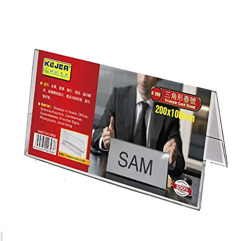 Acrylic Double-Sided Signage Vertical Signage Detachable Label Transparent Plastic Advertising Label Display Stand Triangle Conference Table Standard Table Card (5PCS) - Thumbnail 5