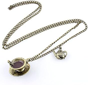 1 PCS Fashion Jewelry Necklace Long Chain Pendent Sweater Collar Bib Choker Collier Coffee Cup Teapot