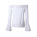 XUANOU Women 2017 Fashion Off Shoulder Long Sleeve Lace Blouse Tops T-Shirt (Large)