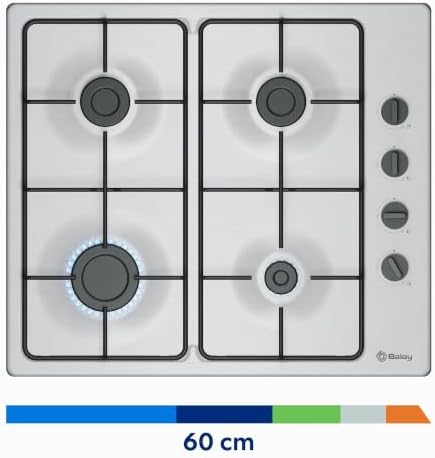 Balay, Placa de gas, 4 Fuegos, Autoencendido, Seguridad GasStop, 3ETX464BB