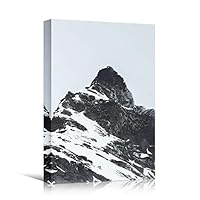 Canvas Wall Art Expressive Landscape Chic Dramatic Duotone Hallway Landscape Mountain Photography - 12x18 inches