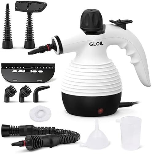 Handheld Steam Cleaner, Steamer for Cleaning, Multipurpose Portable Steam Cleaners for Home Use with Safety Lock and 10 Accessory Kit to Remove Grime, Grease, and More, Save Time and Effort