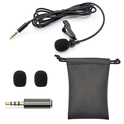Clan_X Lavalier Microphone, Hands Free Clip-on Lapel Mini Mic with Omnidirectional Condenser for KTV, Recording, Voice Chat, Speaking, Video Conference, Noise Cancelling Mic