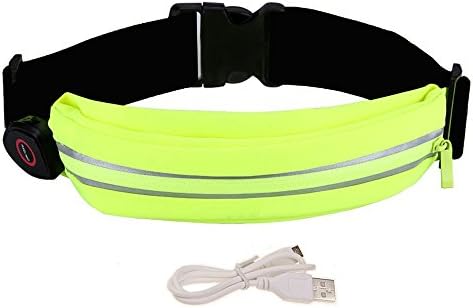 Legers LED Light Sports, Running and Fitness Expandable Weather Resistant Waist Pack Running Belt, Hands Free Wasit Bag, Compact Bounce Free Design to to Carry Phone and Other Essentials (LED Design)