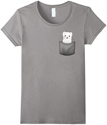 Women's Pocket ferret mouse T-shirt Medium Slate