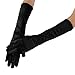 1920s Gatsby Classic Adult Size Black Long Opera Satin Flapper Gloves Elbow Length
