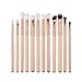 Start 12 pcs/Sets Makeup Brush Set for Eye Shadow Foundation Eyebrow Lip (Beige)