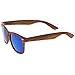 zeroUV - Classic Wood Printed Colored Mirror Square Lens Horn Rimmed Sunglasses 54mm