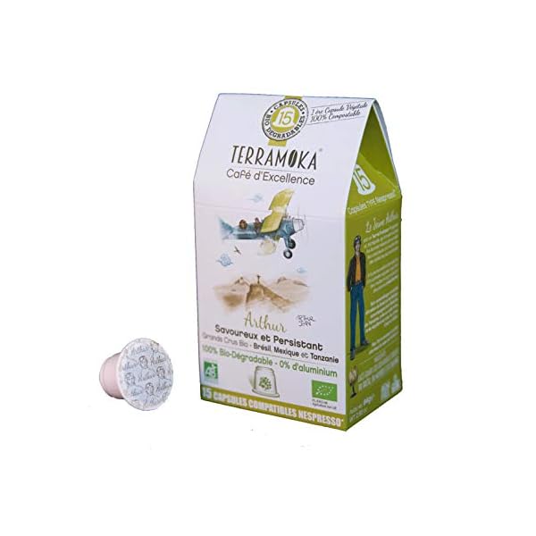 Terramoka Arthur Lungo – 105 aluminiumfreie & kompostierbare Bio-Kaffeekapseln, Nespresso® kompatibel