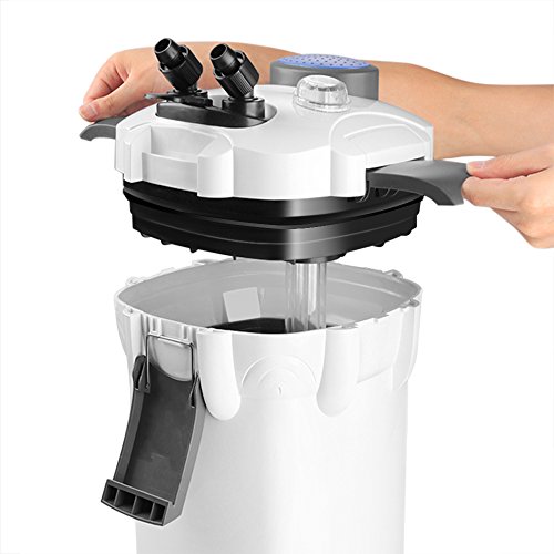 Flexzion Aquarium Canister Filter for up to 100 Gallon Fish Tank 370GPH, with UV Sterilizer 3