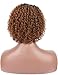 Kalyss 100% Human Hair Afro Short Curly Wavy 2 Tones Ombre Brown Black Roots Wigs for Black Women Lace hair wigs Side L Parting Bouncy Wigs