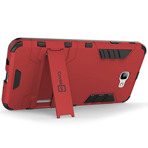 Galaxy On7 2016 Case, Galaxy On NXT Case, CoverON [Shadow Armor Series] Hard Slim Hybrid Kickstand Phone Cover Case for Samsung Galaxy On7 2016 / On Nxt - Red - Thumbnail 5