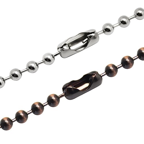 Homgaty 2 Pack 3.2 mm Diameter Adjustable Bead Pull Chain Extension, 10 Feet Ball Chain Necklace for Ceiling Fan and Light with 20 Connectors - Thumbnail 4