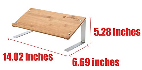JackCubeDesign Bamboo Tablet Smartphone Book Stand Mobile Cell Phone Display Organizer Shelf Desktop Computer Laptop Document Holder for Desk(14 x 6.7 x 5.3 inches) -:MK294B